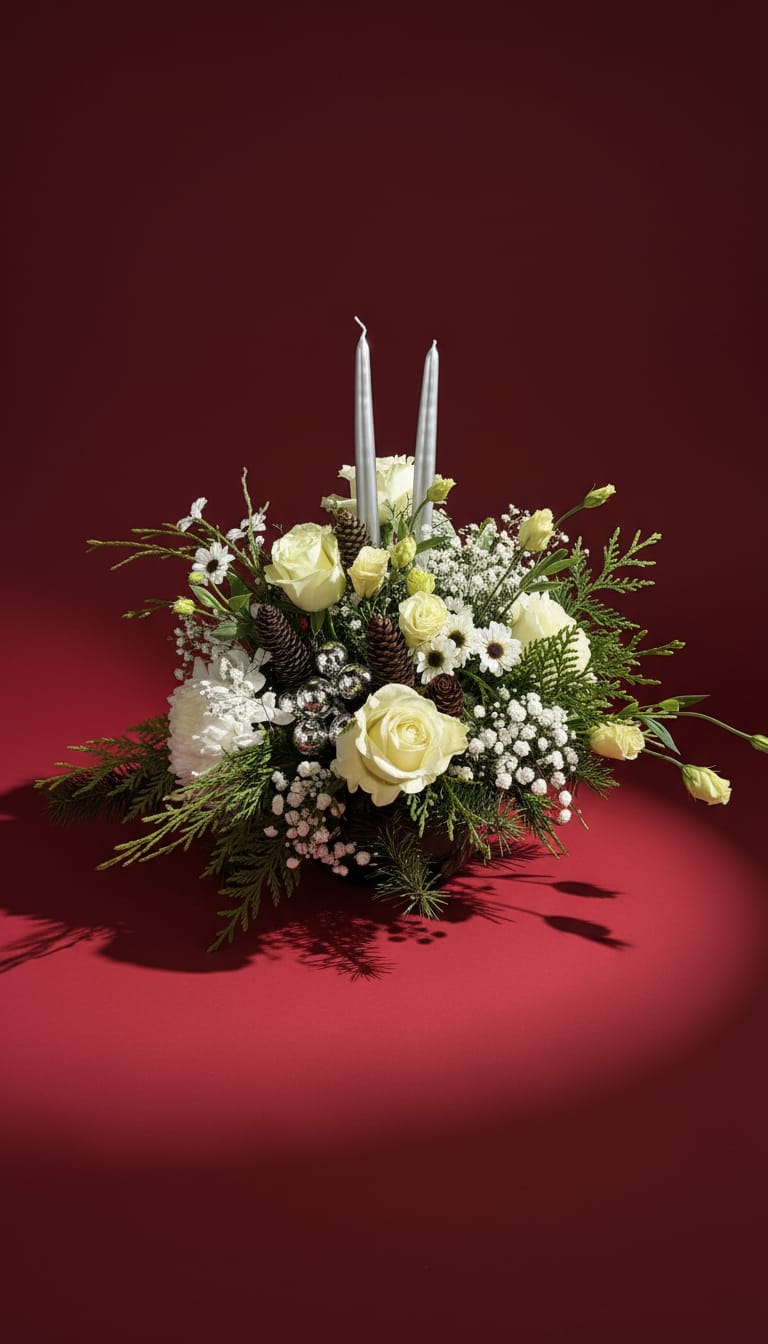 "It's Beginning to Look a Lot Like Christmas" Premium Candle Centerpiece | Westdale Florist
