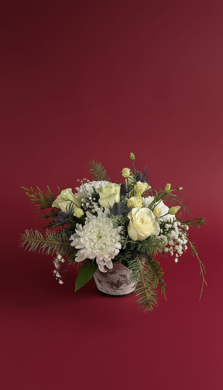 "Shine the Light" Blue & White Holiday Arrangement | Westdale Florist